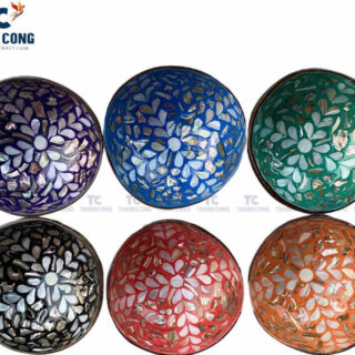 Coconut bowl with mother of pearl inlaid