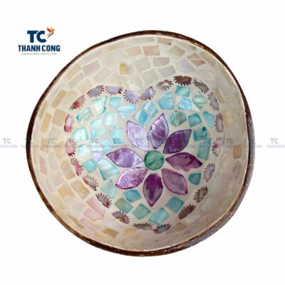 Coconut bowl with mother of pearl inlaid, coconut shell bowls wholesale