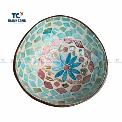 Coconut Bowl with Mother of Pearl Inlaid, coconut shell bowls wholesale