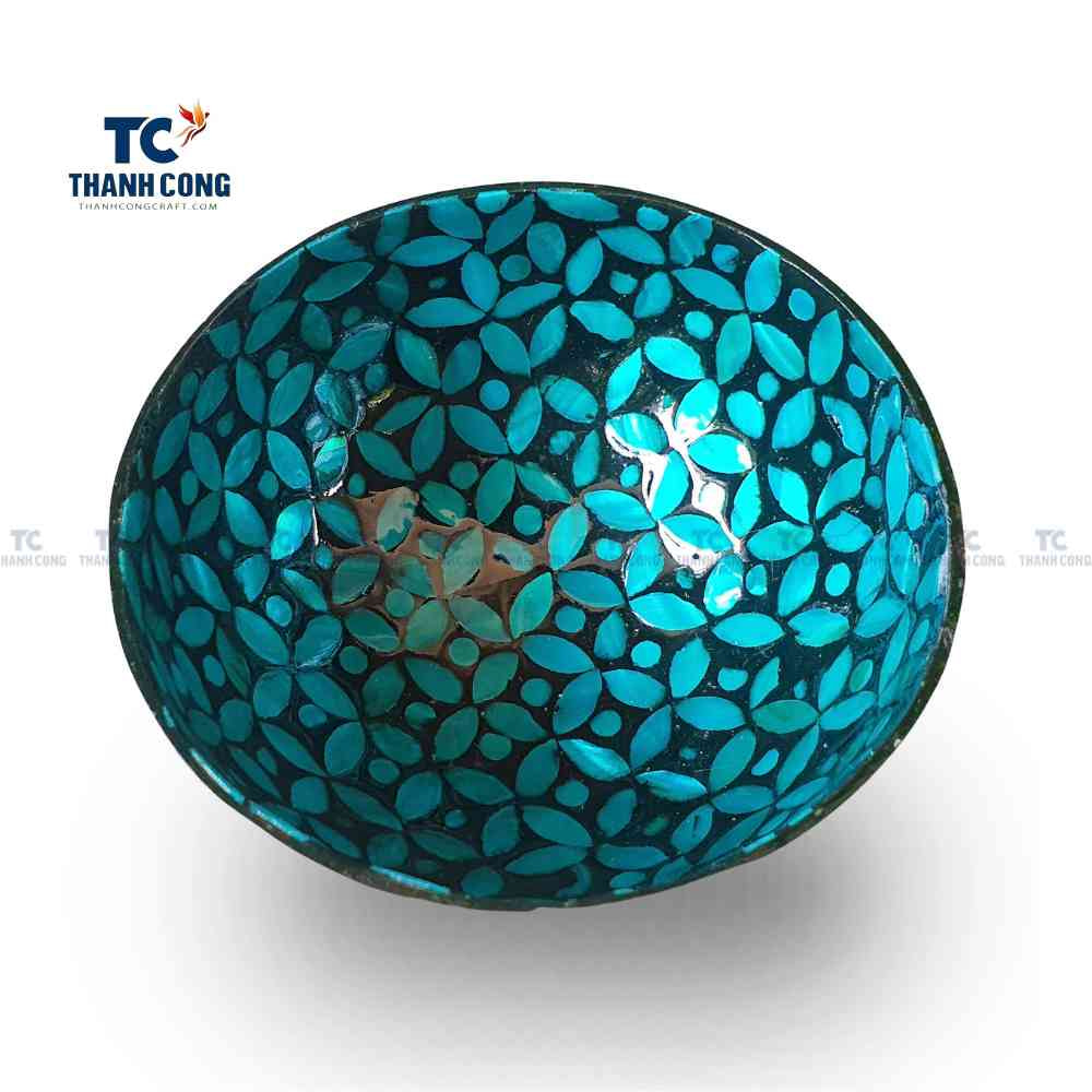 Blue Lacquered Coconut bowl