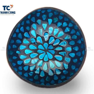 Blue seashell inlaid coconut bowl wholesale