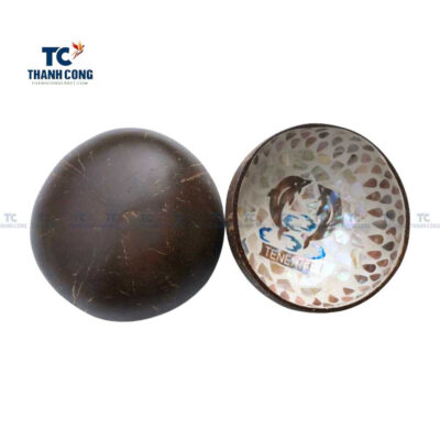Dolphin Shape Inlaid Coconut Bowl Wholesale with Optional Logo Name, coconut shell bowls wholesale
