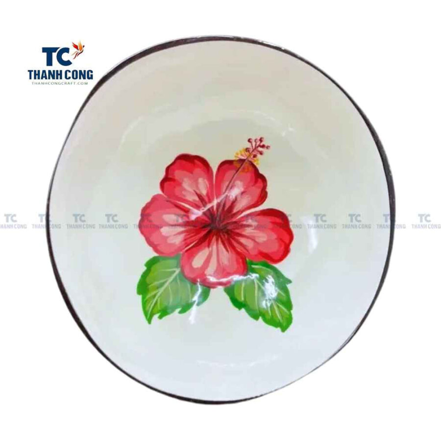 Lacquer coconut bowl with painting wholesale, coconut shell bowls wholesale