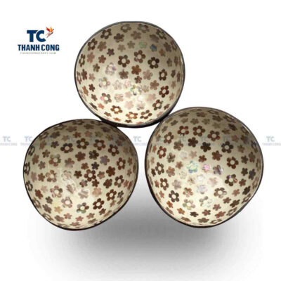 Lacquer coconut bowls with mother of pearl inlaid