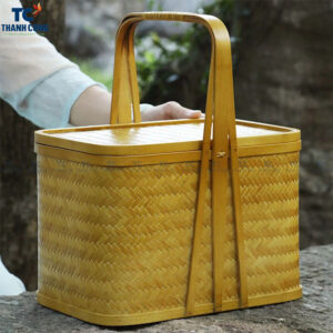 Bamboo Basket With Lid, Bamboo Basket With Lid And Handle, Bamboo Storage Basket With Lid