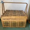 Vintage Bamboo Picnic Basket, Vintage Bamboo Basket, Vintage Japanese Basket