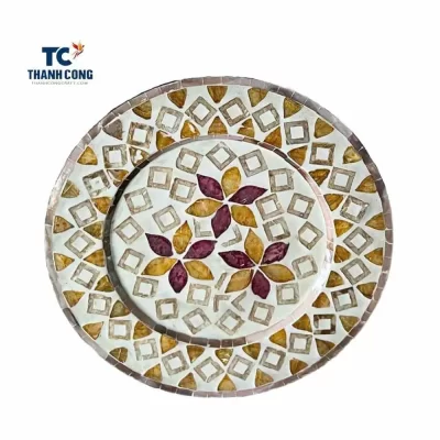 Round Mother of Pearl Serving Tray