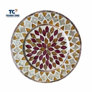 Round Mother of Pearl Serving Tray