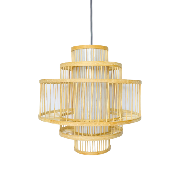 3-Tier Cylindrical Bamboo Ceiling Light Shade (TCHD-23004)