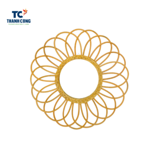 Rattan Mirror with Hooks