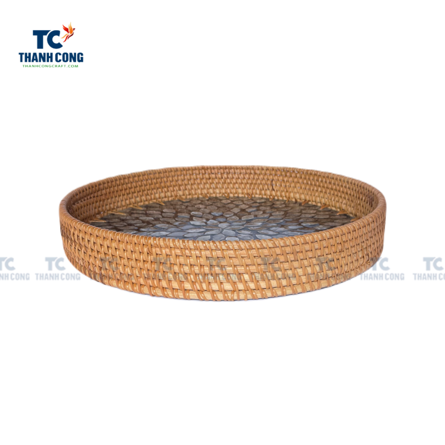 Rattan Mop Round Serving Tray