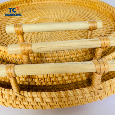 Round Rattan Coffee Table Tray