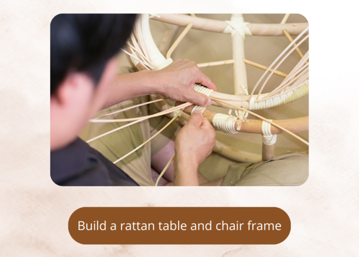 Step 6 Build a rattan table and chair frame