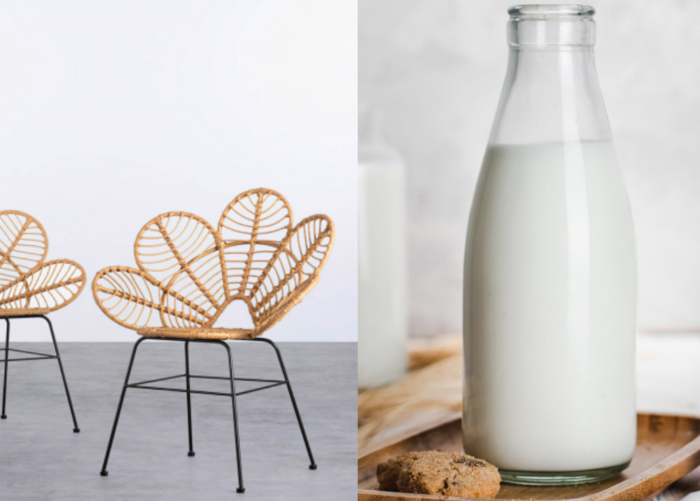 Use unsweetened milk to brighten the surface of the cloud rattan furniture