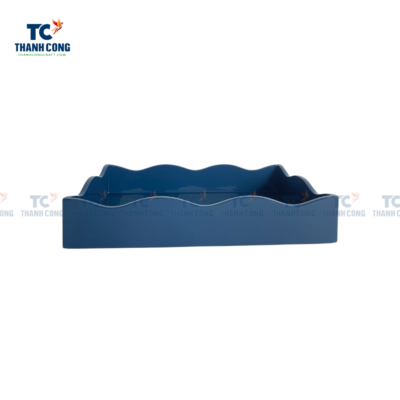 Blue Scalloped Lacquer Trays