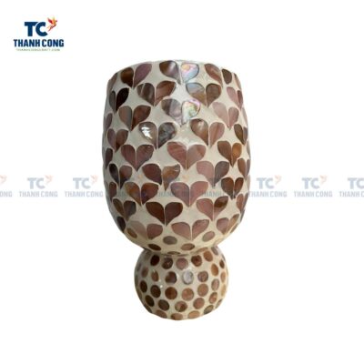 Mosaic Vase, Heart Shaped Mother of Pearl Mosaic Vase, Mother Of Pearl Vase