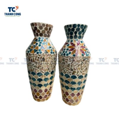 Mother of Pearl Mosaic Art Vase