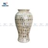 White Mosaic Vase, Mother of Pearl Vase