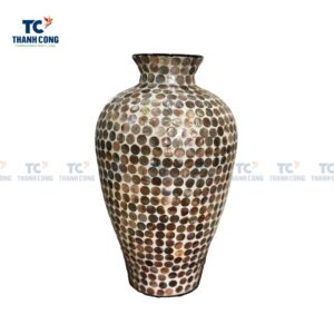 Brown Mosaic Vase, Mother Of Pearl Vase (TCHD-23117)