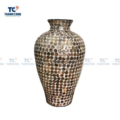 Brown Mosaic Vase, Mother Of Pearl Vase (TCHD-23117)