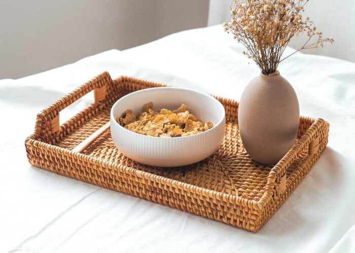Popular kitchenware Rattan serving tray