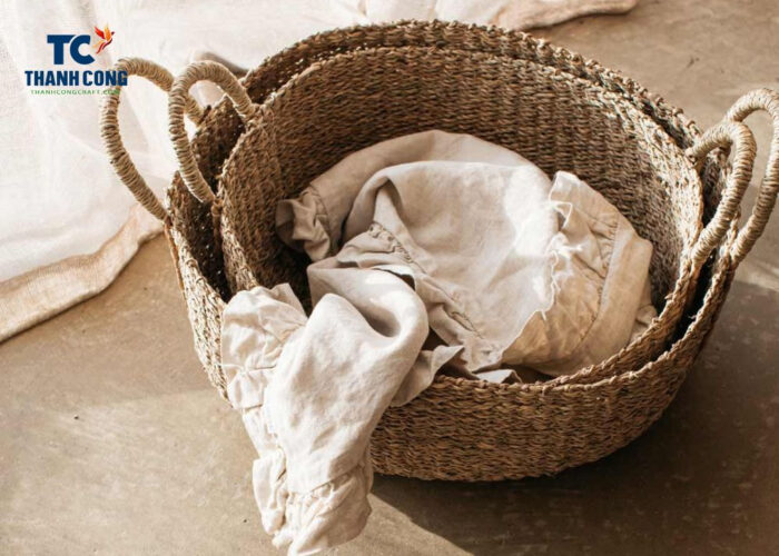 Seagrass baskets are made of seagrass