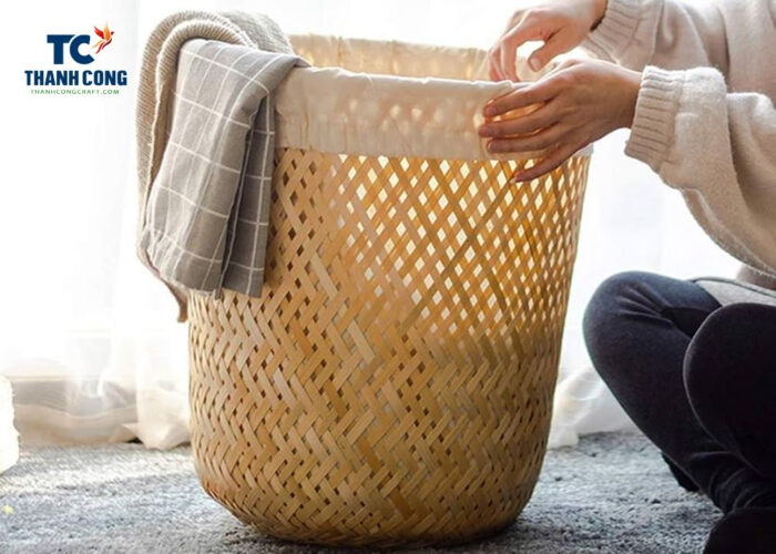 Bamboo is used for producing bamboo baskets