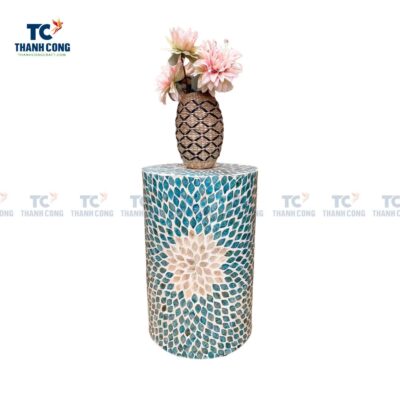 Mother Of Pearl Inlay Side Table Blue (TCF-23073)