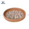 Mother Of Pearl Rattan Tray (TCKIT-23152)