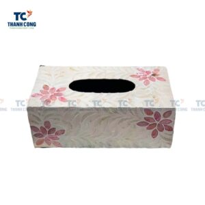 Seashell tissue box cover, Mother of Pearl Seashell Tissue Box Cover