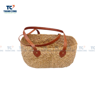 Seagrass Handbag With Leather Handles (TCFA-22023)