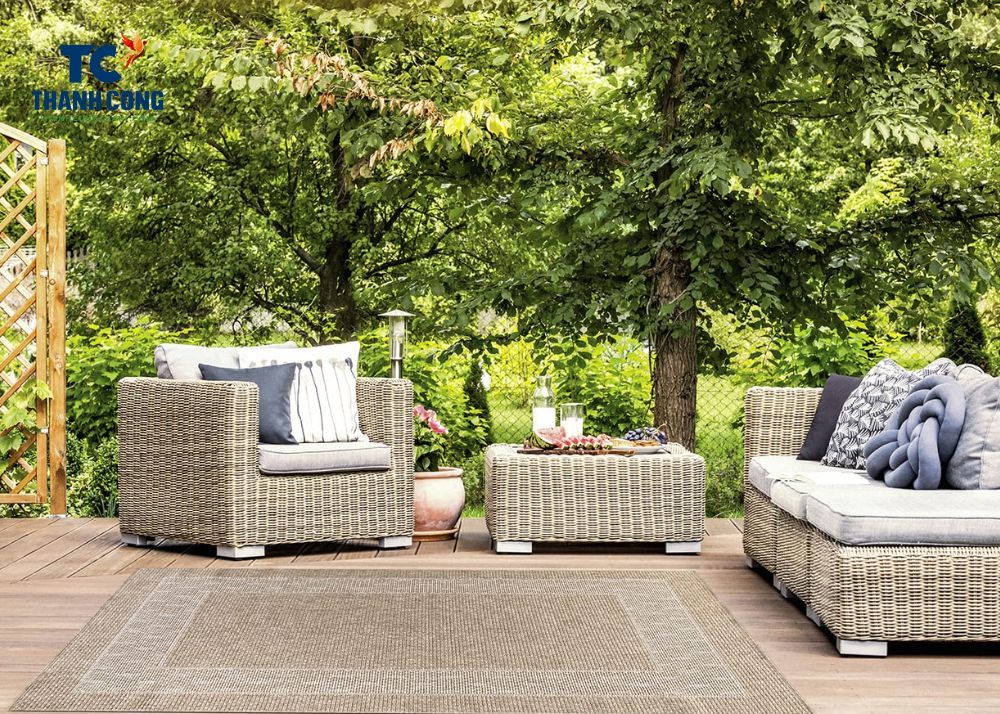 Can a seagrass rug be used outdoors