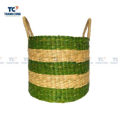 Green Seagrass Basket With Handles (TCSB-23106)