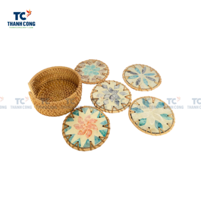 Round Mother Of Pearl Coasters Placemats (TCKIT-23180)