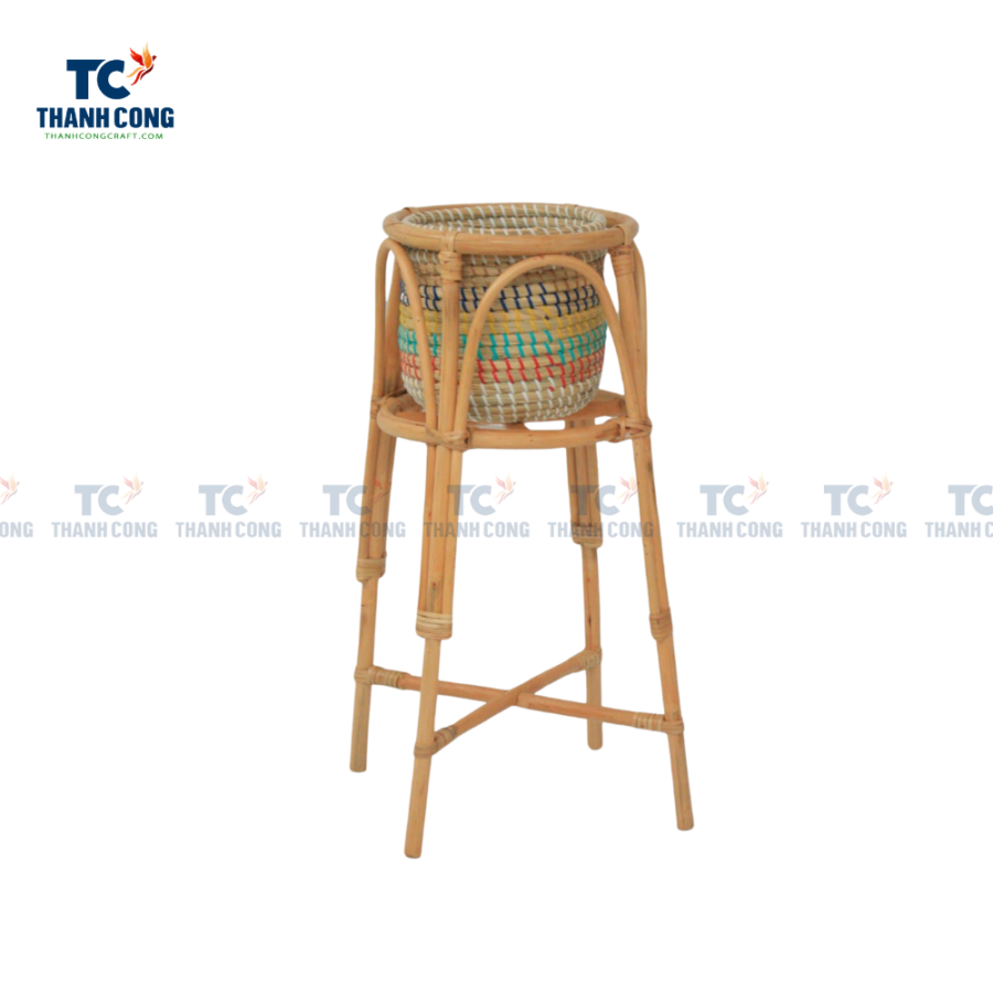 Seagrass Planter with Rattan Stand