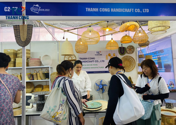 The exhibition booth of ThanhCongCraft at The Hanoi Gift Show 2023