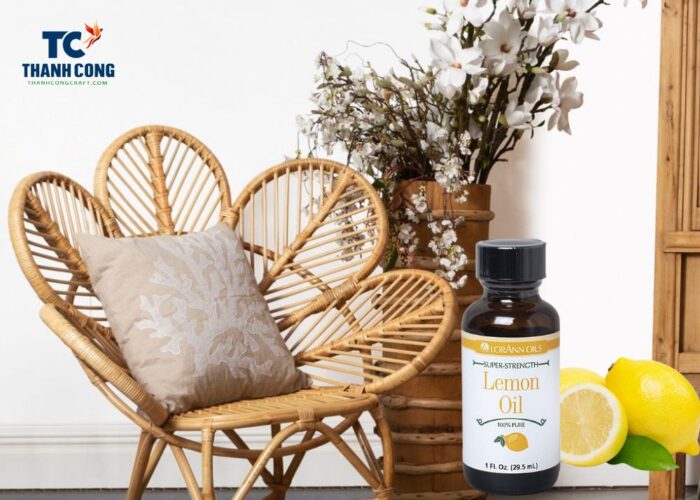 Lemon oil, derived from the peel of fresh lemons, is one of the best oil for rattan furniture