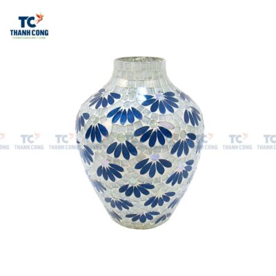 Blue Floral Mosaic Vase (TCHD-23191)