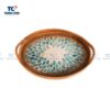Mother Of Pearl Rattan Oval Tray (TCKIT-23207)
