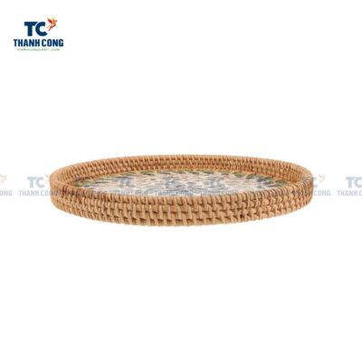 Mother Of Pearl Rattan Tray (TCKIT-23188)