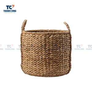 Round Water Hyacinth Basket with Handles