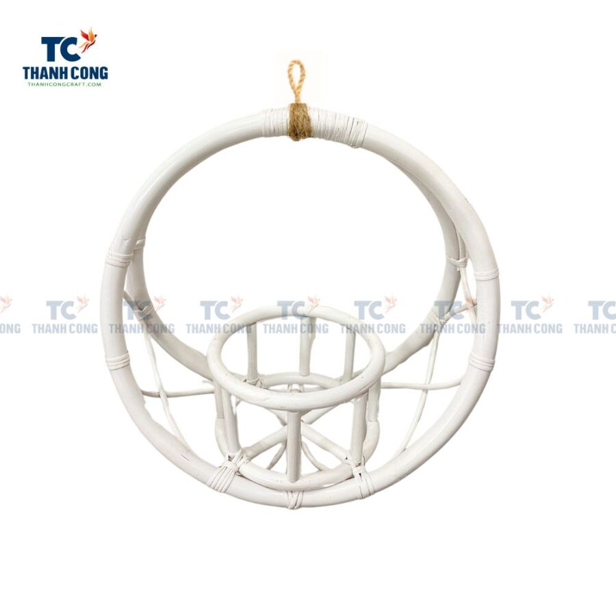 White Rattan Hanging Planter (TCSB-23134)