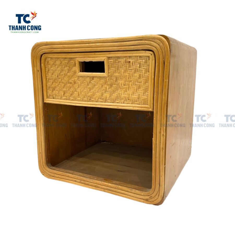 Bamboo And Rattan Bedside Table With Drawers (TCF-23097)