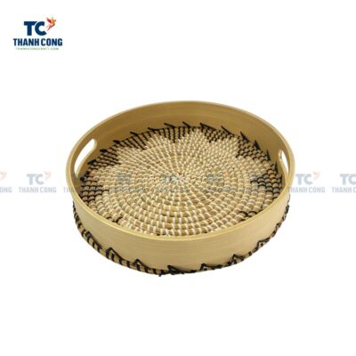Bamboo With Seagrass Round Serving Tray (TCKIT-23220)