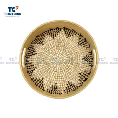 Bamboo With Seagrass Round Serving Tray (TCKIT-23220)