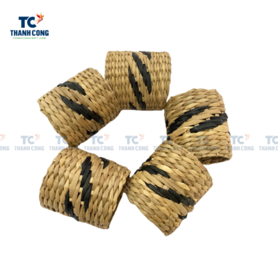 Black Seagrass Napkin Ring Set Of 4 (TCKIT-23223)