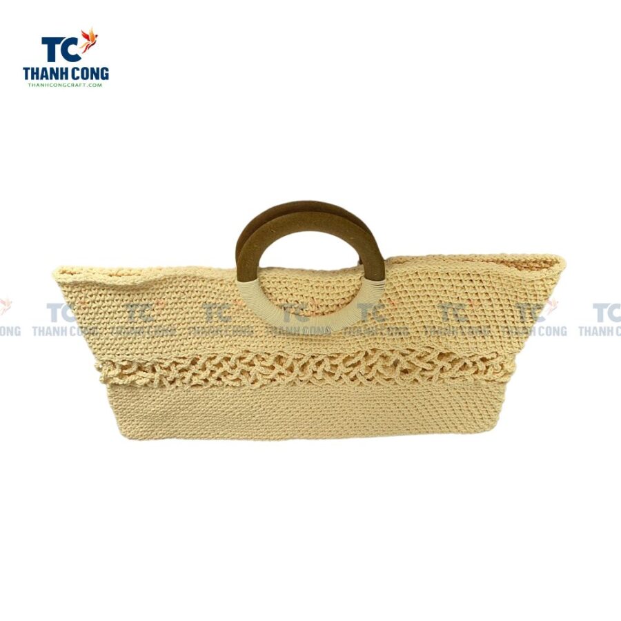 Cream Crochet Tote Bag (TCFA-22028)
