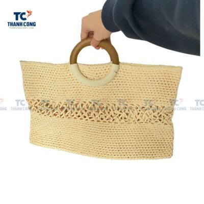 Cream Crochet Tote Bag (TCFA-22028)