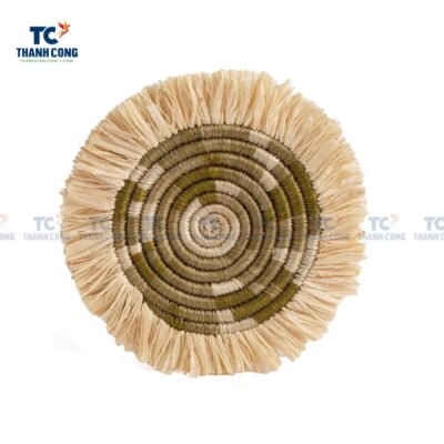 Woven Raffia Placemats with Fringes