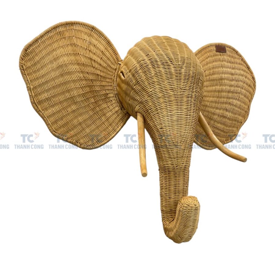 Rattan Elephant Head Decoration (TCHD-23204)